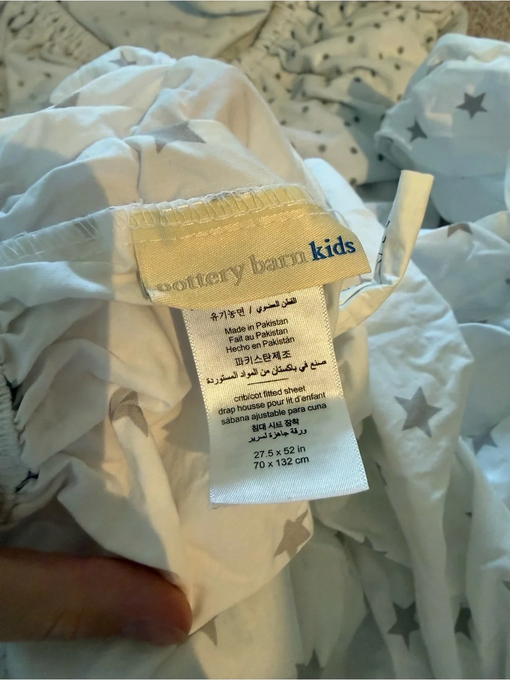 Bundle of 7 pottery barn baby crib sheets (6 chamois)